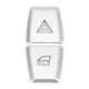 thumbnail image 1 of 2 piezas Etiqueta engomada del botón del interruptor de doble flash Decorar parche Reemplazo de adaptaciones de automóviles de aleación de aluminio plateado para X3 E83 2006-2010, 1 of 5