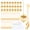 Gold, variant on 25 Set Bridal Shower Tea Party Favor for Guest Leaf Tea Spoon Heart Shape Infuser Ball for Loose with Thank You Card Organza Bag Wedding Souvenir Present