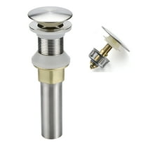 ACDANC Bathroom Sink Drain,Drain Stopper Bathroom Sink Without Overflow,Pop Up Drain Assembly with Detachable Strainer Basket,Built-In Anti-Clogging Strainer,Stainless Steel Brushed Nickel