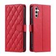 thumbnail image 2 of Crossbody Strap Case for Samsung Galaxy S24 Wallet PU Leather Elegant Diamond Patterned Credit Card Holder Full Body with Wrist Lanyard Strap Soft TPU Bumper Magnetic Closure Phone Cover,Red, 2 of 8
