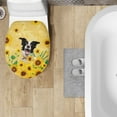 thumbnail image 4 of ZIATUBLE Sunflower German Shepherd Toilet Lid Cover Stain Resistant Toilet Seat Cover Anti-Slip with Elastic Edge for Bathroom Machine Washable Toilet Lid Dust Cover Home Deco, 4 of 6