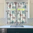 thumbnail image 3 of Kitchen Curtains 36 Inch Short - 3 Panel Set, Hawaiian Sea Turtle Ocean Design, Tropical Underwater Marine Life Print, Rod Pocket Window Curtain, Easy Wash, 3 of 6