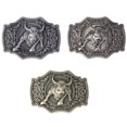 thumbnail image 4 of Big Cowboy Belt Buckle Long Horn Belt Buckle Vintage Western Belt Buckle Metal Belt Buckle For Men Cowgirl Buckle, 4 of 9