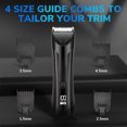 thumbnail image 6 of Body Shavers for Men - Electric Pubic Hair Trimmer, Rechargeable Ball Trimmer with  LED Light, Wet/Dry Groomer, Men’s Grooming Kit - Black, 6 of 7