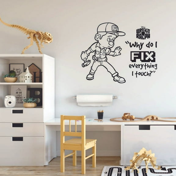 Why Do I Fix Everything I Touch Fix It Felix Wreck It Ralph Disney Vinyl Wall Art Sticker Wall Decal Decoration For Home Room Wall Boys Girls Room Playroom Wall Décor Décor Design Size (10x10 inch)