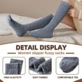 thumbnail image 4 of JIANFANG Fuzzy Socks for Women 3 Pairs Knee High Fluffy Soft Warm Stocking Cozy Slipper Plush Winter Long Christmas Socks, 4 of 5