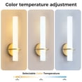 thumbnail image 5 of YANSUN 2-Pack 18.1 in LED Wall Sconce, Modern Gold & White Cylinder Design with Adjustable 3 Color Temperatures for Bedroom, Living Room, Hallway, 5 of 9
