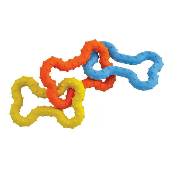 Petstages Mini Bone Tug Fetch Dog Toy for Gentle Chewers with Nubs, Multicolor, 6.25"