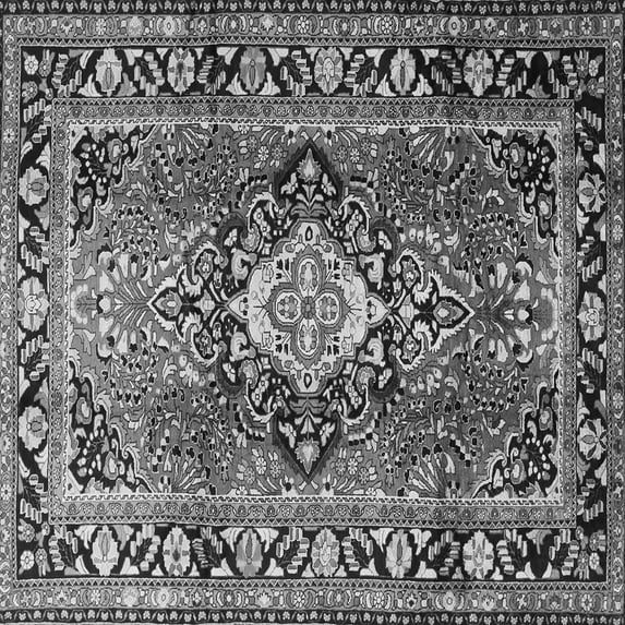 Ahgly Company Indoor Square Medallion Gray Traditional Area Rugs, 6' Square