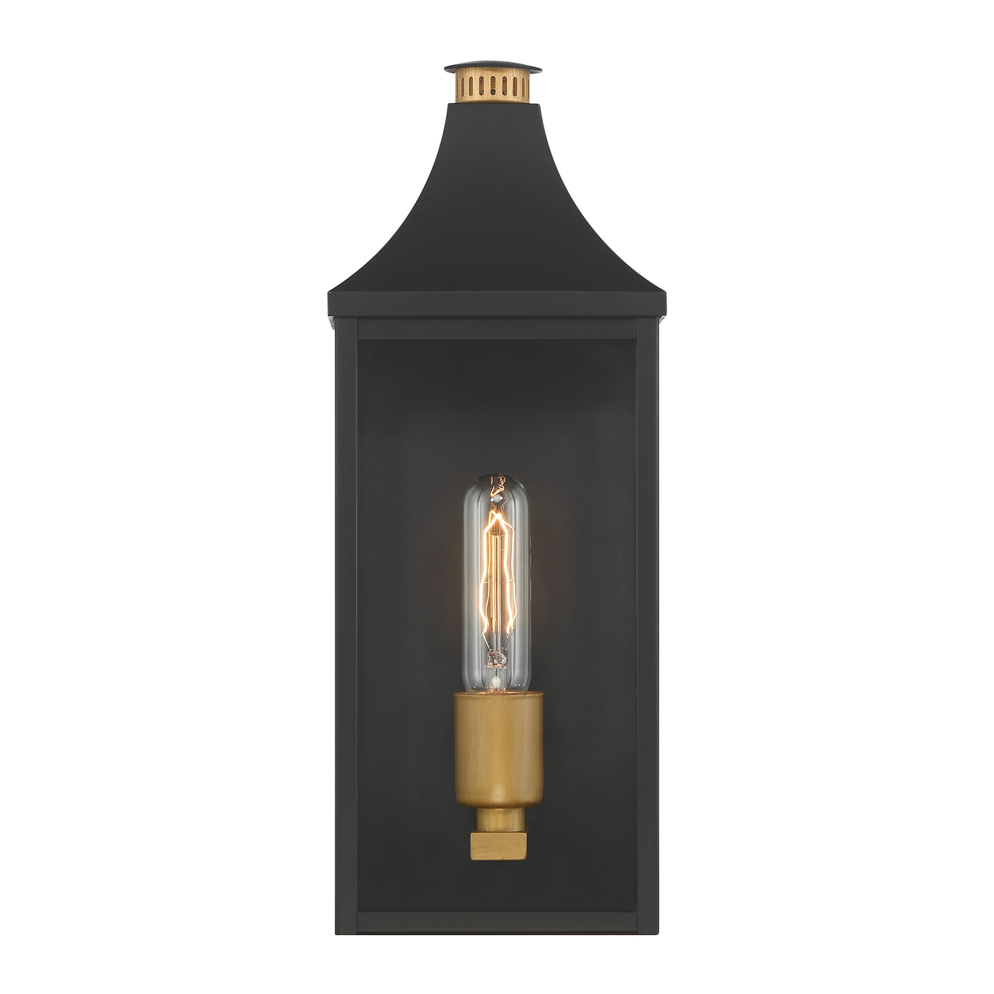 The Great Outdoors 78301-734 Hurstborne 16" Tall Outdoor Wall Sconce - Dark Matte Black /