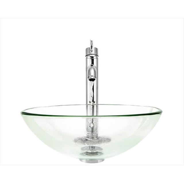 Polaris 601-CR-718-C Crystal Chromé Salle de Bain 718 Récipient Robinet Ensemble
