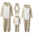thumbnail image 4 of Shadoumai Womens Onesies Pajamas One Piece Hooded Adult Pajama Jumpsuit Warm Sherpa Romper Sleepwear Plush Loungewear, 4 of 7