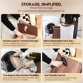 thumbnail image 3 of Sea Team 90L Extra Large Capacity Laundry Hamper with Lid, Removable Bag & Bamboo Handles, Foldable Dirty Clothes Bin for Family, Laundry Room, Bedroom & Closet, Brown, 3 of 8
