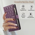 thumbnail image 5 of Crossbody Case for Samsung Galaxy S25 Plus Case Wallet, PU Leather Case with Card Holder Kickstand, Handbag Zipper Flip Cover with Shoulder & Wrist Strap for Galaxy S25 Plus Men Women, Darkpurple, 5 of 9