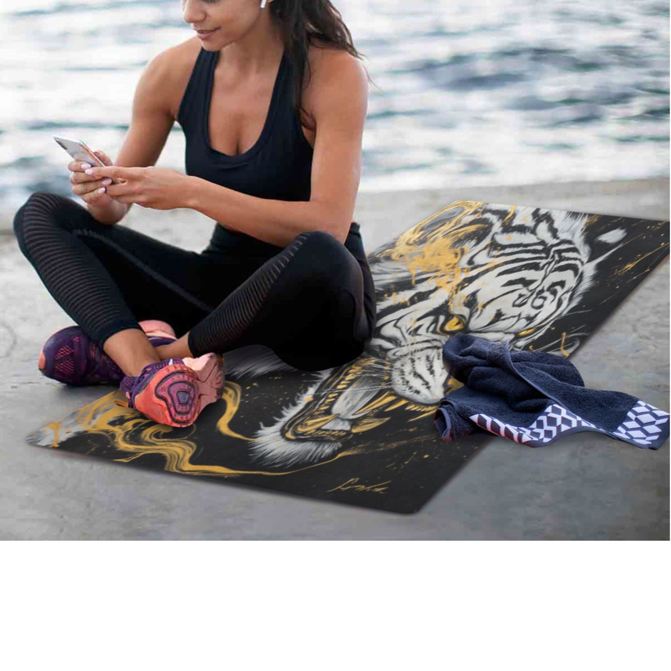 BZSMCE Yoga Mat Women Fitness Mat Fury Of The Tiger Pattern