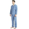 thumbnail image 3 of GLOBAL Conjuntos de Pijamas para Hombre, Ropa de Dormir de Franela 100% Algodón, Ropa de Dormir Superior E Inferior de Manga Larga, Celosía Azul M, 3 of 6