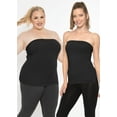 thumbnail image 2 of Stretch Is Comfort Women's Cotton Strapless Tube Top Black X-Large, 2 of 6