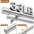 thumbnail image 4 of Double Curtain Rod 66 to 120 Inch,  1 Inch Heavy Duty Curtain Rods for Windows, Telescoping Double Drapery Rod with Simple Cap Finials, Silver, 4 of 14
