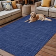 thumbnail image 2 of Fsddascl Vintage Navy Blue Outdoor Rug for Patio/Deck, Non-Slip Large Area Rug 6 x 9 Ft, Farmhouse Retro Dark Solid Color Linen Texture Indoor Outdoor Rugs Washable Area Rugs, Camping Rug Carpet, 2 of 9