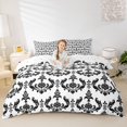 thumbnail image 2 of jejeloiu Classic Damask Duvet Cover King,Retro Bohemian Floral King Bedding For Adults,Black White,Reversible,3pcs,1 Duvet Cover and 2 Pillowcases, 2 of 6