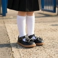 thumbnail image 3 of TEAHOO X STQ KIDS Girls Mary Jane Shoes Wide Toe Box Toddler Girl Shoe for School Uniform Church Hallowee Cute T-Strap Dress Flats with Bow Black Toddler Size 8, 3 of 9