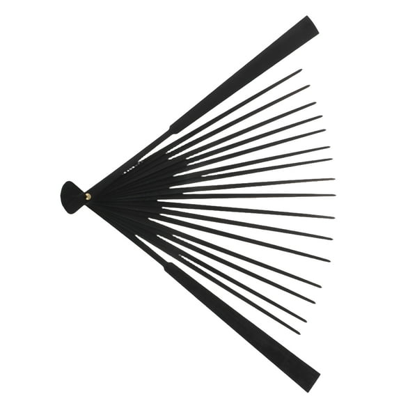 OFFIGAM Traditional Chinese Style Wooden Folding Hand Fan Frame Black Craft Accessory Set for Home Decor