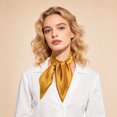 thumbnail image 3 of Unique Bargains 1 Pc Headband Solid Satin Square Hair Scarf Hair accessory Gold Tone, 3 of 4