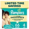 thumbnail image 4 of Pampers Swaddlers Diapers, Size 4, 66 Count and Pampers Sensitive Baby Wipes 6-Pack 504 Wipes (Select for More Options), 4 of 5
