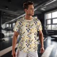 thumbnail image 3 of Wukai Snake And Floral Print Men's Short-Sleeved Mesh T-Shirt,Quick-Dry Short Sleeve Workout T-Shirt-6X-Large, 3 of 8