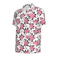 thumbnail image 2 of Balery Rose Flowers Printed Men’s Short Sleeve Polo Shirt, Midweight Men's Shirt,Golf Polo shirts -3X-Large, 2 of 9