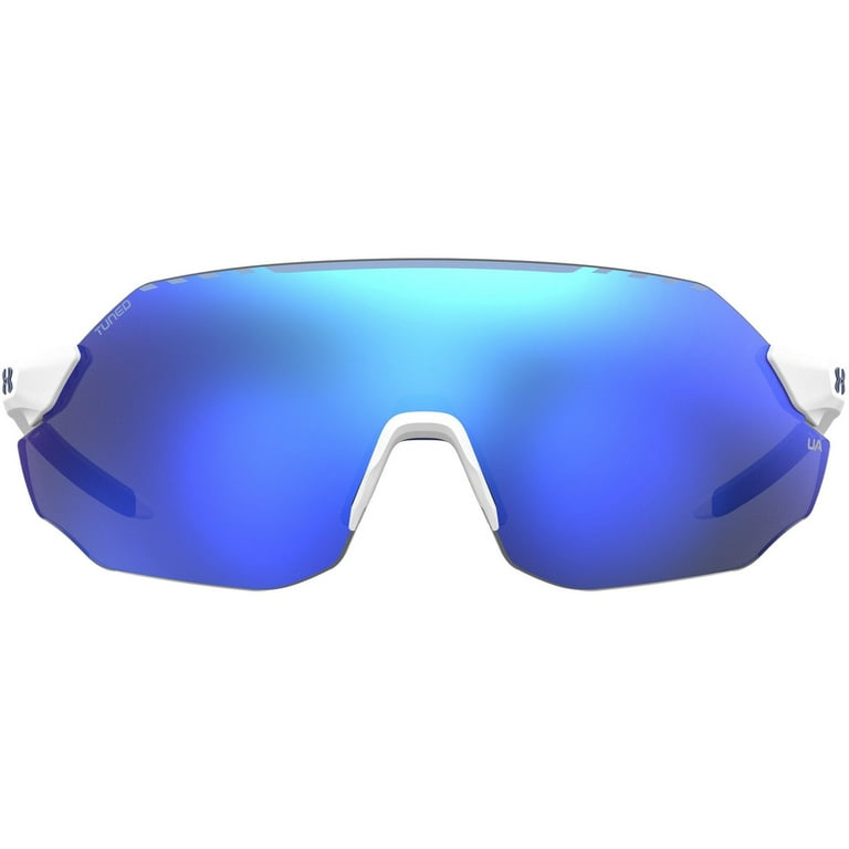 アンダーアーマー　アイシールド　ブルーミラー Under Armour Unisex Matte White Blue Halftime Rimless Shield