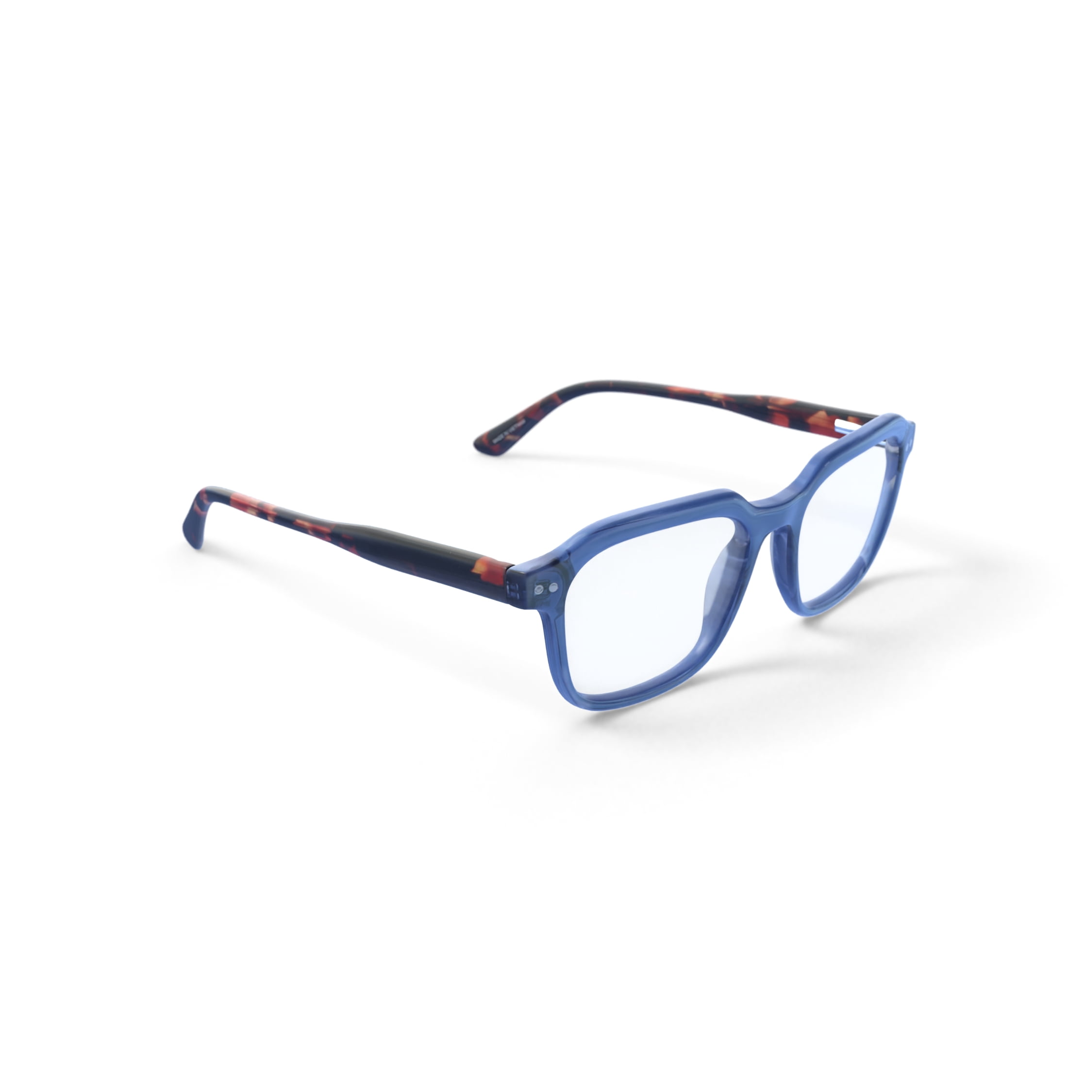 Men's Geometric AVERY Rx'ble Eyeglasses with Case, Blue Tortoise