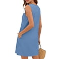 thumbnail image 6 of STETMN Women's Sleeveless Tank Dress Hollow Crewneck Solid Dresses Casual Summer Knee Length Dress, 6 of 8
