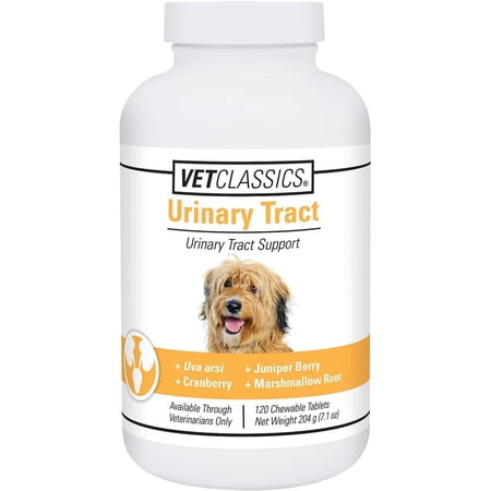 Vet Classics Urinary Tract Dog Supplement- Urinary Tract Support for Dogs, Pet Incontinence- Cranberry Dog Supplements- Chewable Tablets 120 Ct.