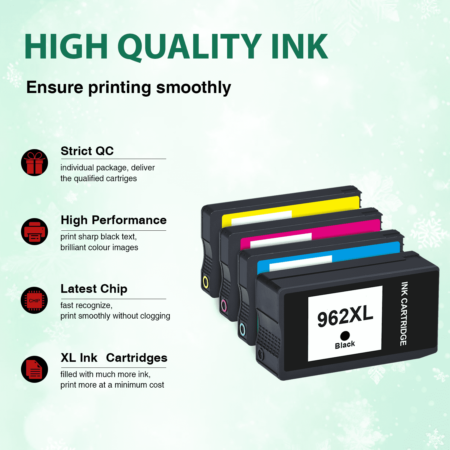 962 Ink Cartridges Compatible for HP 962 XL 962XL Ink Cartridges Combo Pack for Officejet Pro 9015e 9010 9025e 9015 9025 9018e 9025e 9020 Printer