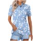 thumbnail image 2 of Fiudx Ofertas y Liquidaciones Blusa con Botones y Cuello Vuelto de Manga Corta con Estampado Cómodo E Informal para Mujer a La Moda, 2 of 5