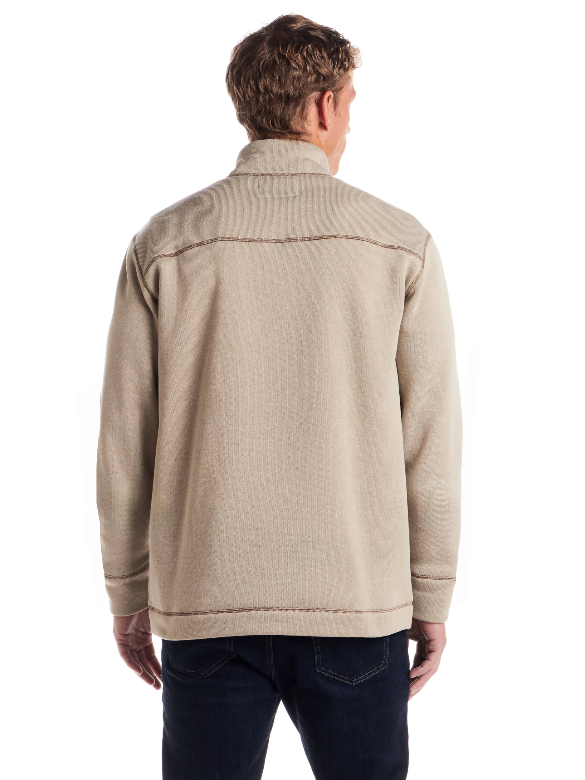 Frontier Threads Men's Long Sleeve Button Mock Neck Sweaterfleece