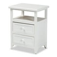 thumbnail image 2 of Baxton Studio Karsen Modern and Contemporary White Finished Wood 2-Drawer Nightstand, 2 of 10
