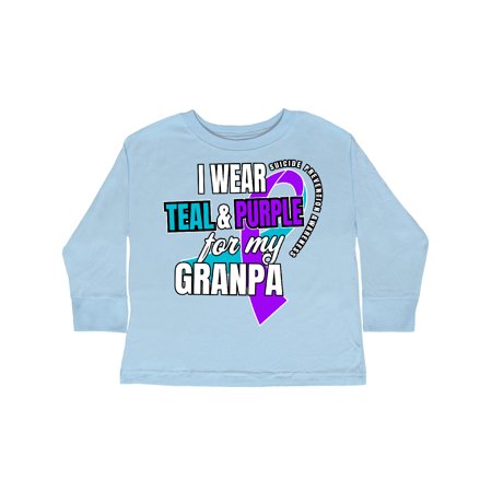 

Inktastic Suicide Prevention I Wear Teal and Purple for My Granpa Gift Toddler Boy or Toddler Girl Long Sleeve T-Shirt