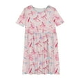 thumbnail image 6 of Delliss Girls Dress Hawaiian Short Casual Flower Printed Sleeve Toddler Summer Sundress Smocked Dresses, 6 of 6