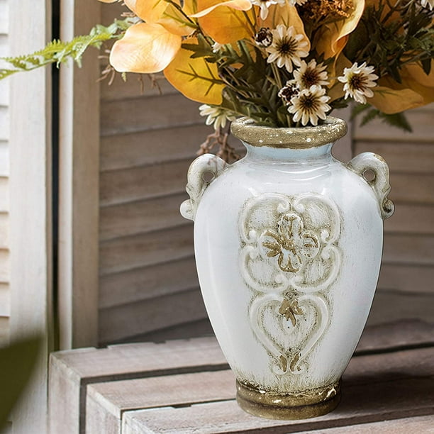 CPDD Blanc Rustique Vase en Céramique Vintage Ferme Vase Shabby
