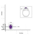 thumbnail image 4 of ANGARA Natural Classic Oval 1.15 ct Amethyst Halo Ring with Diamond Accents in 14K White Gold for Women (Size-8x6mm) | February Birthstone, Anniversary, Jewelry Gift for Women | Natural Amethyst Ring, 4 of 9