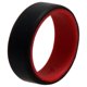 thumbnail image 1 of Anillo de boda de silicona de 2 capas biselado de 8 mm - Rojo-Negro de ROQ para hombres - Anillo de 9 mm, 1 of 1