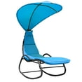 thumbnail image 1 of Costway  Hanging Chaise Lounge Swing Canopy Thick Cushion Turquoise, 1 of 9