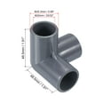thumbnail image 2 of Uxcell 3 Way Elbow Pipe Fittings Pack Joint Coupling Pipe Adapter for Pipe Connection, Gray 25/32" 3Pcs, 2 of 5