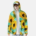 thumbnail image 3 of Picia Sunflowers With Green Leaves Women's Men's UPF 50+ Sun Protection Hoodie Shirt Long Sleeve SPF Fishing Outdoor UV Hiking Lightweight Shirts-Medium, 3 of 9