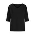thumbnail image 5 of WIZUTIZ Crop Tops for Women Clearance Sales Cotton Linen Tunics Cotton Blend Blouse V-Neck Plain Short Sleeve Tshirts Summer-Beach Solid Holiday Beach Shirts Basic Linen Tee Loose Fit Ladies Tops Bl, 5 of 6