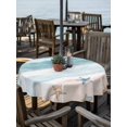 thumbnail image 2 of Outdoor Tablecloth with Umbrella Hole for Patio/Picnic/Party/Camping, Teal Summer Beach Waterproof Table Cloth Round Cover Washable, Coastal Waves Ocean Starfish Conch (Dia 54"), 2 of 8
