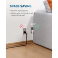 thumbnail image 4 of 3 Outlet Extension Cord with Flat Plug, 3FT 16/3 Awg Grounded Power Cable for Indoor Use, SPT-3 Cord, White, ETL Listed, 2 Pack, 4 of 7