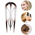 thumbnail image 3 of Unique Bargains 1 Pc Hair Pin U-shaped Hair Accessories 3.94"x1.50" Transparent Gray Dark Brown, 3 of 5